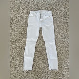 Mother Looker White Jeans in Glass Slipper